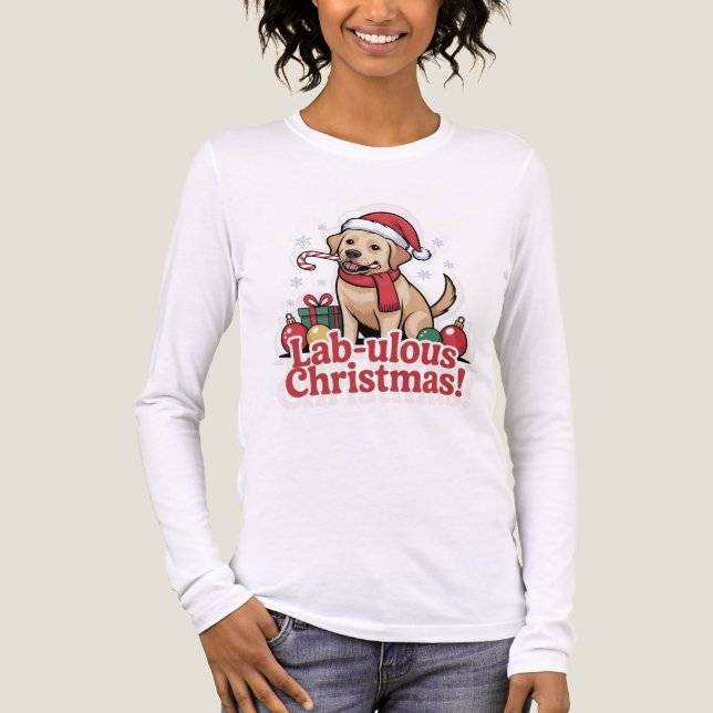 Camiseta Triblenda Labrador retriever merry Christmas  (Anverso)