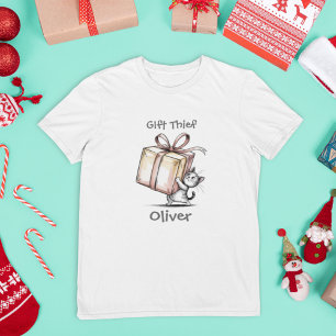 Camiseta Triblenda Ladrón de Regalos Divertido Diseño Navideño Famil