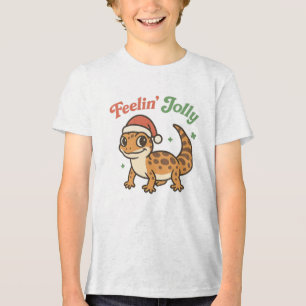 Camiseta Triblenda Lagarto Gecko Leopardo de Navidad sintiéndose Aleg