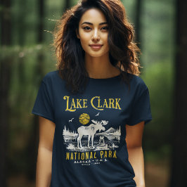 Camiseta Triblenda Lake Clark National Park Retro Woodland Scene