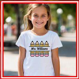 Camiseta Triblenda Lápiz De Maestra De Nuevo A La Apreciación Escolar