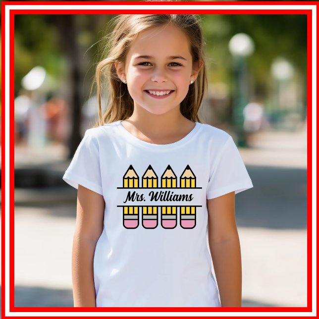 Camiseta Triblenda Lápiz De Maestra De Nuevo A La Apreciación Escolar (Subido por el creador)