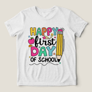 Camiseta Triblenda Lápiz del primer día de clases para maestros y niñ