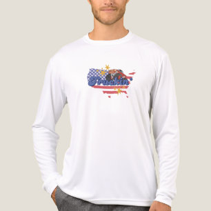 Camiseta Triblenda Larga manga del camión patriótico masculino