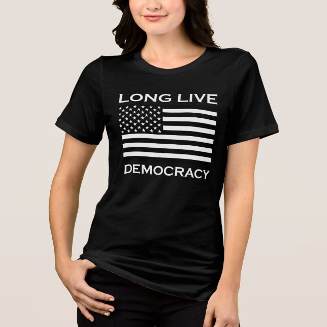 Camiseta Triblenda Larga vida a la democracia norteamericana (Anverso)