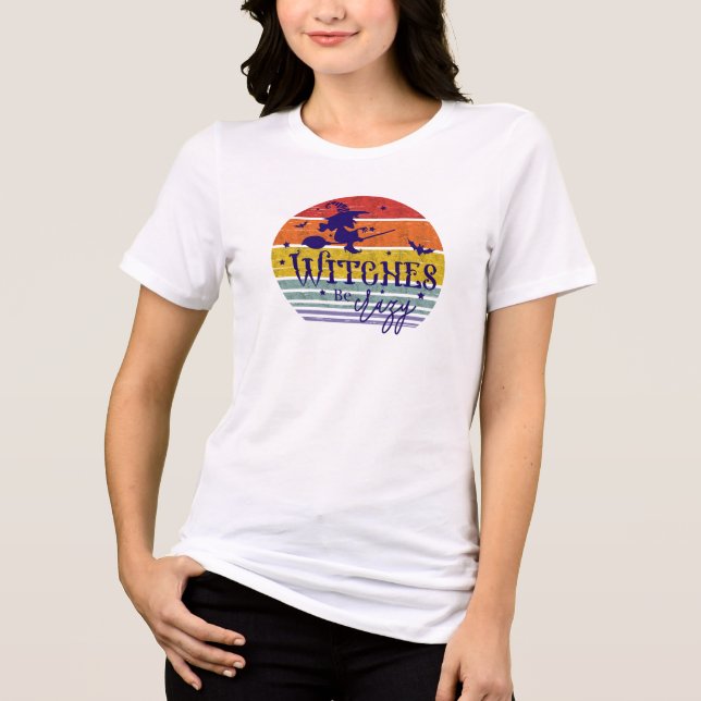 Camiseta Triblenda Las brujas retro se vuelven locas para la bruja de (Anverso)
