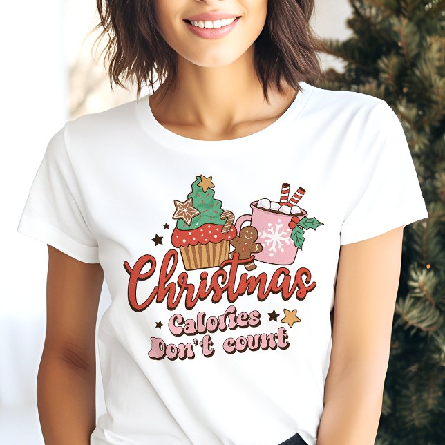 Camiseta Triblenda Las calorías de los Navidades retro no cuentan las (Subido por el creador)