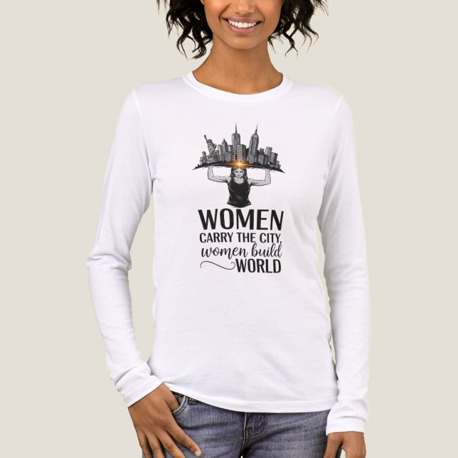 Camiseta Triblenda Las mujeres llevan la ciudad - construyen el mundo (Anverso)