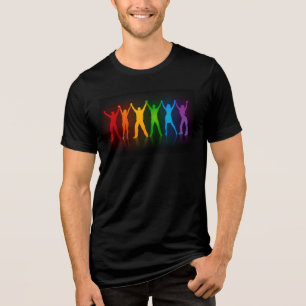 Camiseta Triblenda Las seis siluetas de pie de Slipperyjoe con los br