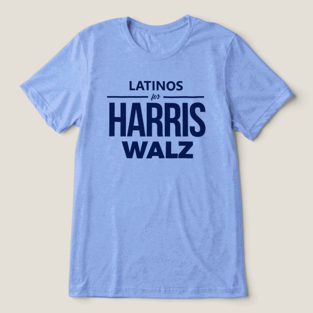 Camiseta Triblenda Latinos para Harris Walz (Diseño delantero )