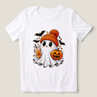 Camiseta Triblenda Latte de Calabaza con Especias de Fantasma Lindo y