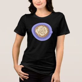Camiseta Triblenda Latte de Flor de Rosa 