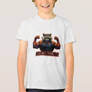 Camiseta Triblenda Lavadora – Diseño Fuerte Gimnasio Mapache