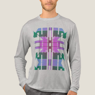Camiseta Triblenda Lavanda verde rosa Arte Tribal Diseño de Baldosas