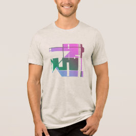 Camiseta Triblenda Lavanda verde rosa Arte tribal geométrico, pequeño