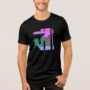 Camiseta Triblenda Lavanda verde rosa Arte tribal geométrico, pequeño