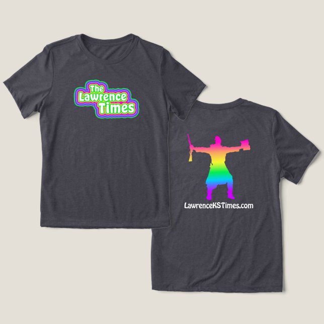 Camiseta Triblenda Lawrence Times groovy femme - carbón vegetal (Diseño Anverso y Reverso)