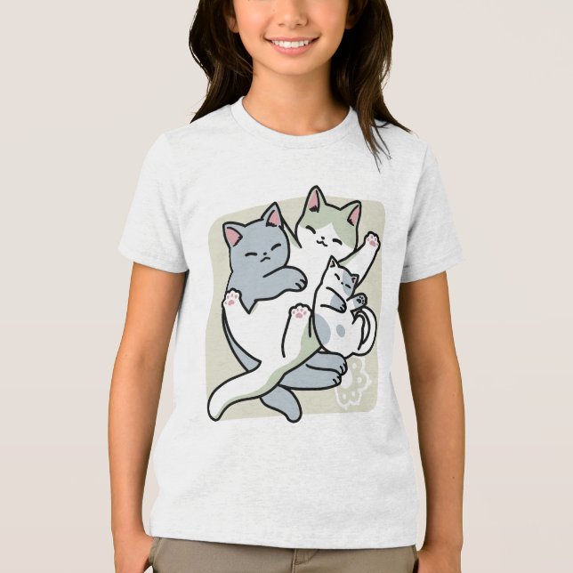 Camiseta Triblenda Laze Furr Days - Diseño de gatos perezosos (Anverso)