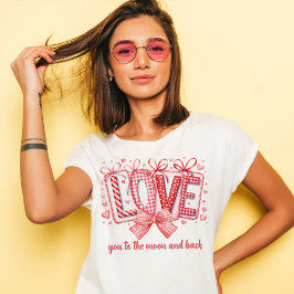 Camiseta Triblenda Lazo Coquette Rojo y Cartas de Amor Día de San Val