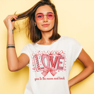 Camiseta Triblenda Lazo Coquette Rojo y Cartas de Amor Día de San Val