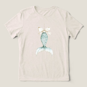 Camiseta Triblenda Lazo de crema de sirena de Navidad