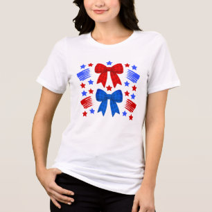 Camiseta Triblenda Lazo de cuadros rojo, blanco y azul