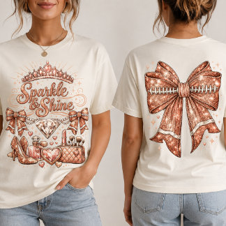 Camiseta Triblenda Lazo de fútbol con brillo rosa dorado
