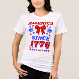 Camiseta Triblenda Lazo de Gingham Rojo América Desde 1776