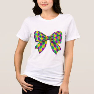 Camiseta Triblenda Lazo de Mardi Gras   Lazo Coquette Mardi Gras Loui