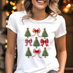 Camiseta Triblenda Lazos y árboles de Navidad coquetos