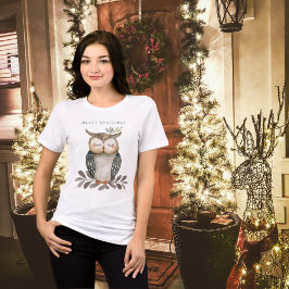 Camiseta Triblenda Lechuza acuática minimalista de navidad