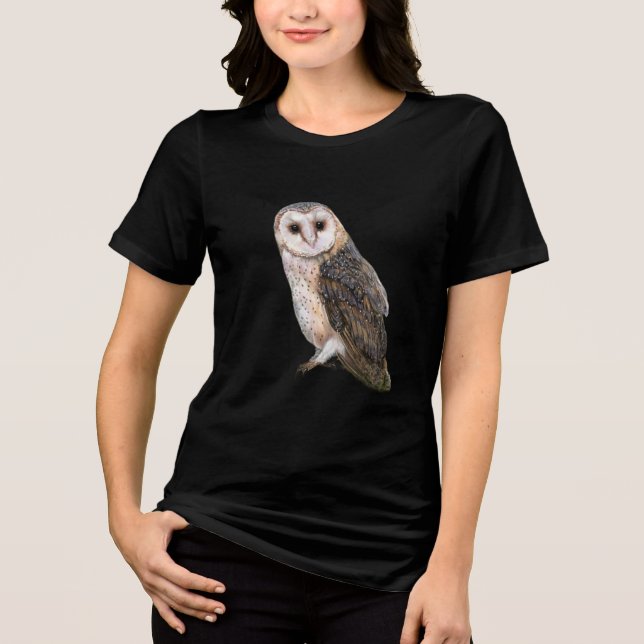 Camiseta Triblenda Lechuza Común Occidental (Anverso)