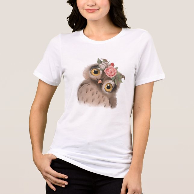 Camiseta Triblenda Lechuza floral (Anverso)