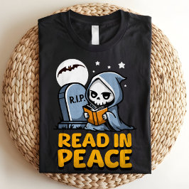 Camiseta Triblenda Leer en Paz Bookworm Grim Reaper Halloween