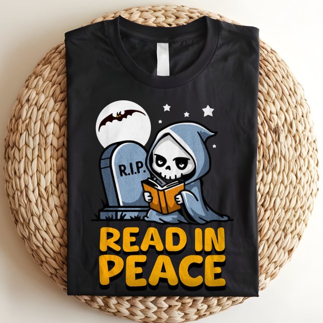 Camiseta Triblenda Leer en Paz Bookworm Grim Reaper Halloween (Subido por el creador)