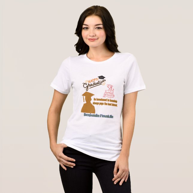 Camiseta Triblenda Lema de Benjamin Franklin blanco (Anverso Completo)