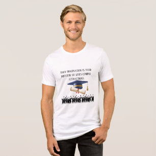 Camiseta Triblenda lema de graduación de Einstein blanco