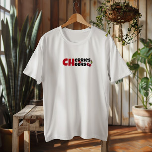 Camiseta Triblenda Lema divertido de vibra de cereza roja blanca día