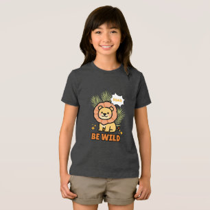 Camiseta Triblenda León Ilustrado Naranja y Amarillo