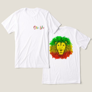 Camiseta Triblenda león rasta cabeza rojo verde amarillo Jamaica un a