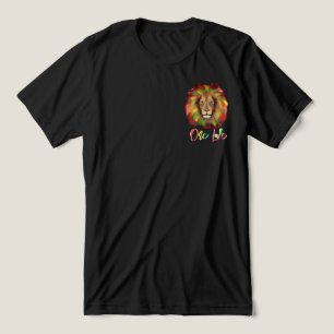 Camiseta Triblenda león rasta cabeza rojo verde amarillo Jamaica un a