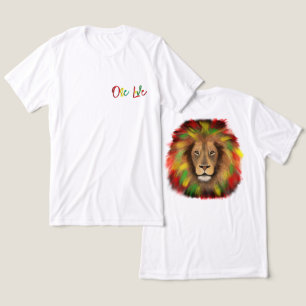 Camiseta Triblenda león rasta cabeza rojo verde amarillo Jamaica un a