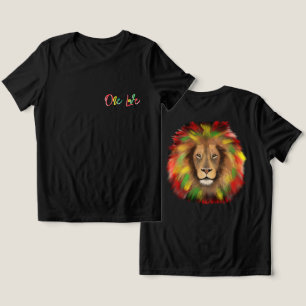 Camiseta Triblenda león rasta cabeza rojo verde amarillo Jamaica un a