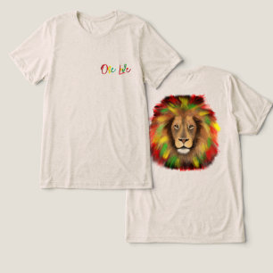 Camiseta Triblenda león rasta cabeza rojo verde amarillo Jamaica un a