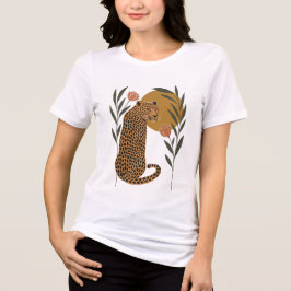 Camiseta Triblenda Leopardo del atardecer - Arte de la jungla botánic