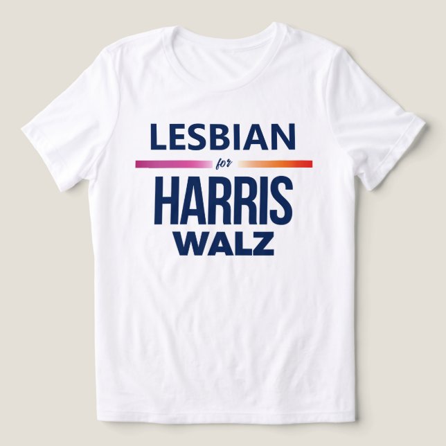 Camiseta Triblenda Lesbiana para Harris Walz (Diseño delantero )