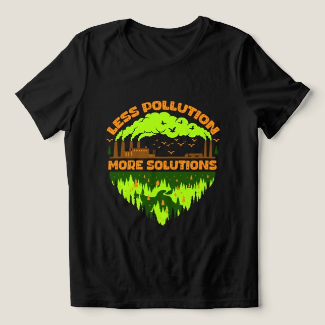 Camiseta Triblenda Less Pollution More Solutions Earth Day T-Shirt (Diseño delantero )