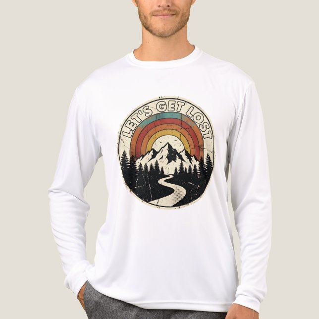 Camiseta Triblenda Let’s Get Lost Retro Mountain Adventure Outdoor (Anverso )