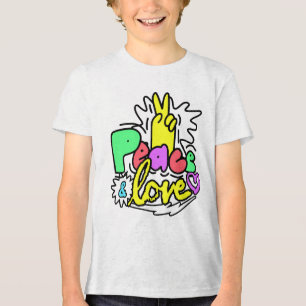 Camiseta Triblenda Letra Burbuja Paz y Amor
