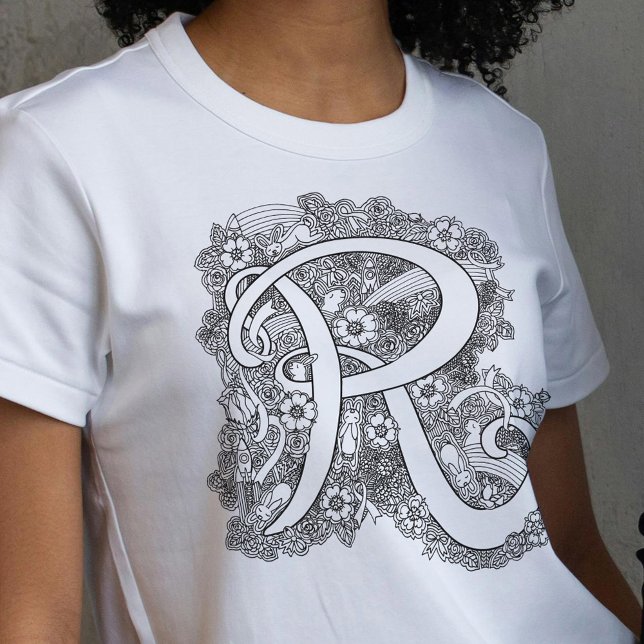 Camiseta Triblenda Letra inicial R doodle tangle dibujo (Subido por el creador)